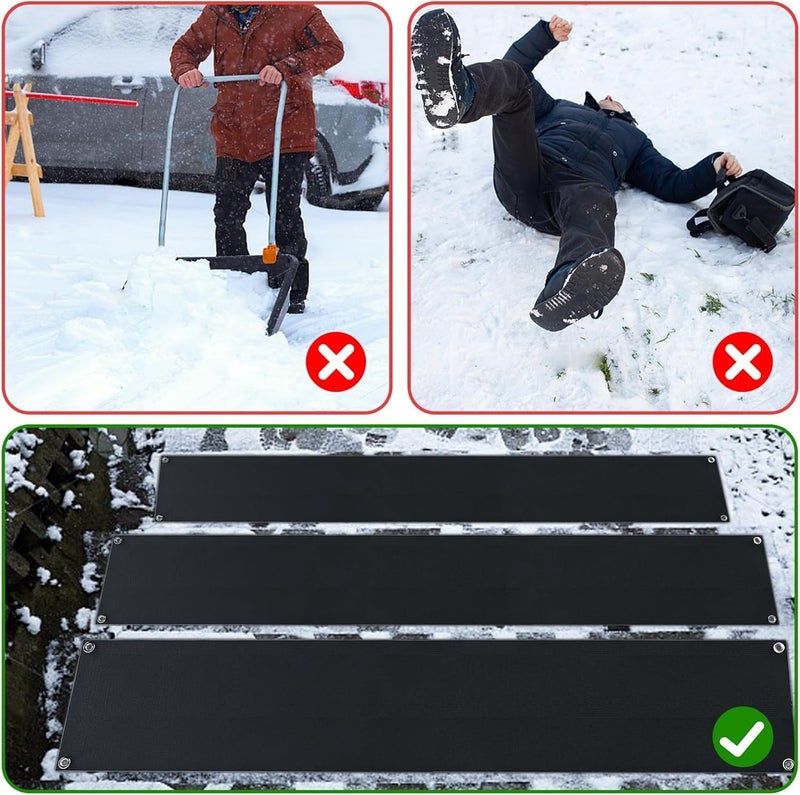 NexiPro Snow Melting Mats, Heated Outdoor Mats for Walkways, Electric Snow Melting Mats for Decks and Sidewalks, Trusted No-Slip Snow and Ice Melt Heated Sidewalk Mat (10 x 30) 4PCS - Image 5